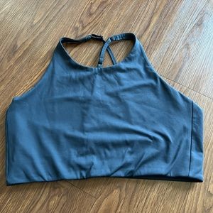 Girlfriend Collective Navy Topanga cross back sports bra- XL